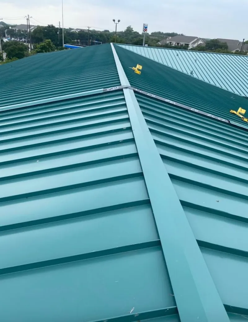 Green commercial metal roof ridge and valley for Metal Roof Repair in Absecon